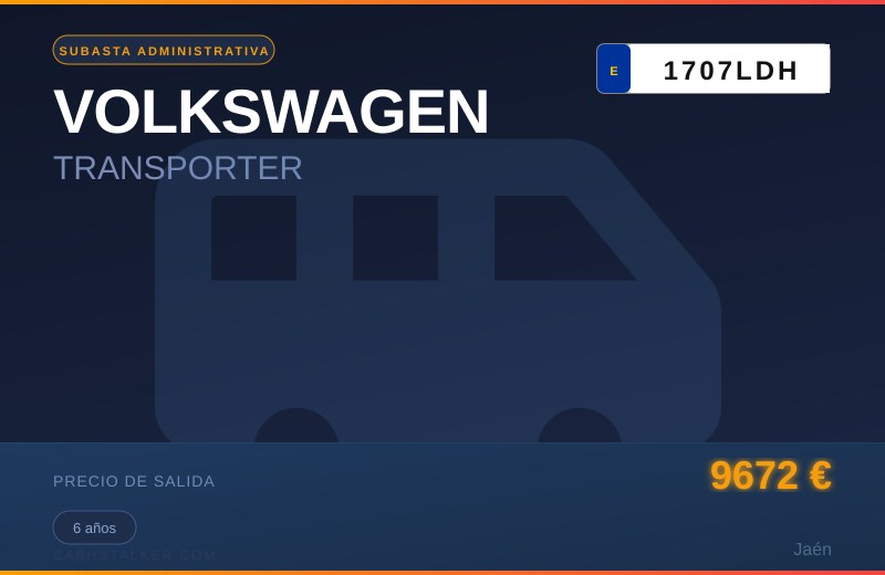 VOLKSWAGEN TRANSPORTER 2019 (1707LDH)